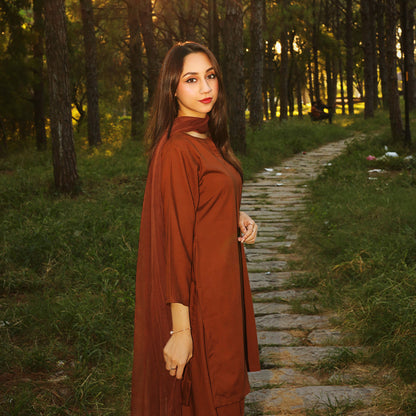 Unmixed Brown | Farshi Shalwar Kameez