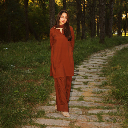 Unmixed Brown | Farshi Shalwar Kameez