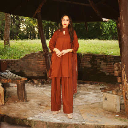 Unmixed Brown | Farshi Shalwar Kameez